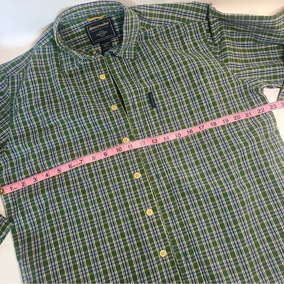 Abercrombie & Fitch Green and Blue Plaid Button Up - Vintage - Picture 5 of 8